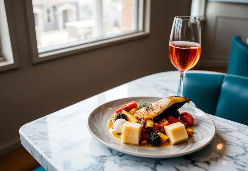 Plat marseillais et verre de rosé